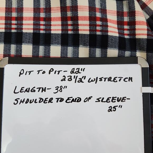 Grace & Emma Women's Plaid Dress Size LG Faux Suede Elbow Patches Knee Length - Picture 9 of 9